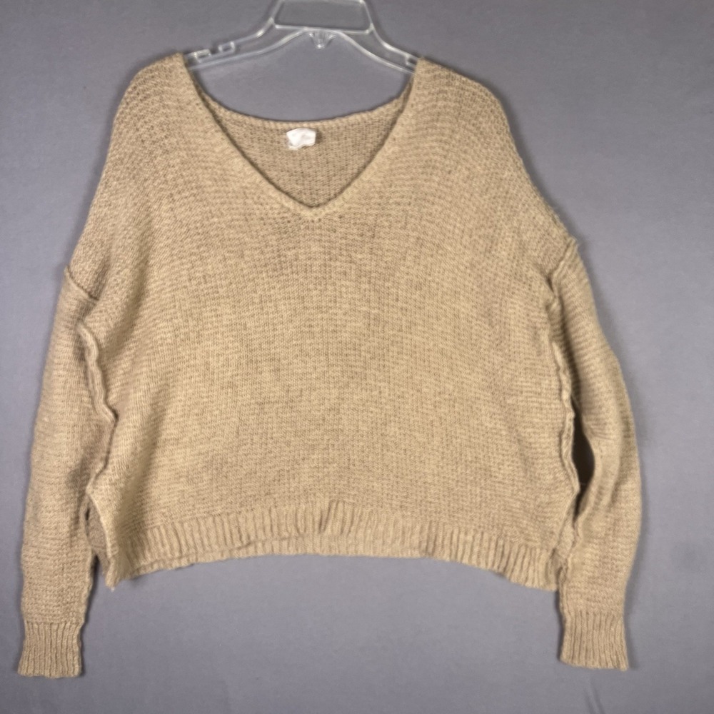 By Together Cropped Tan Pullover Knit Sweater Women's‎ S